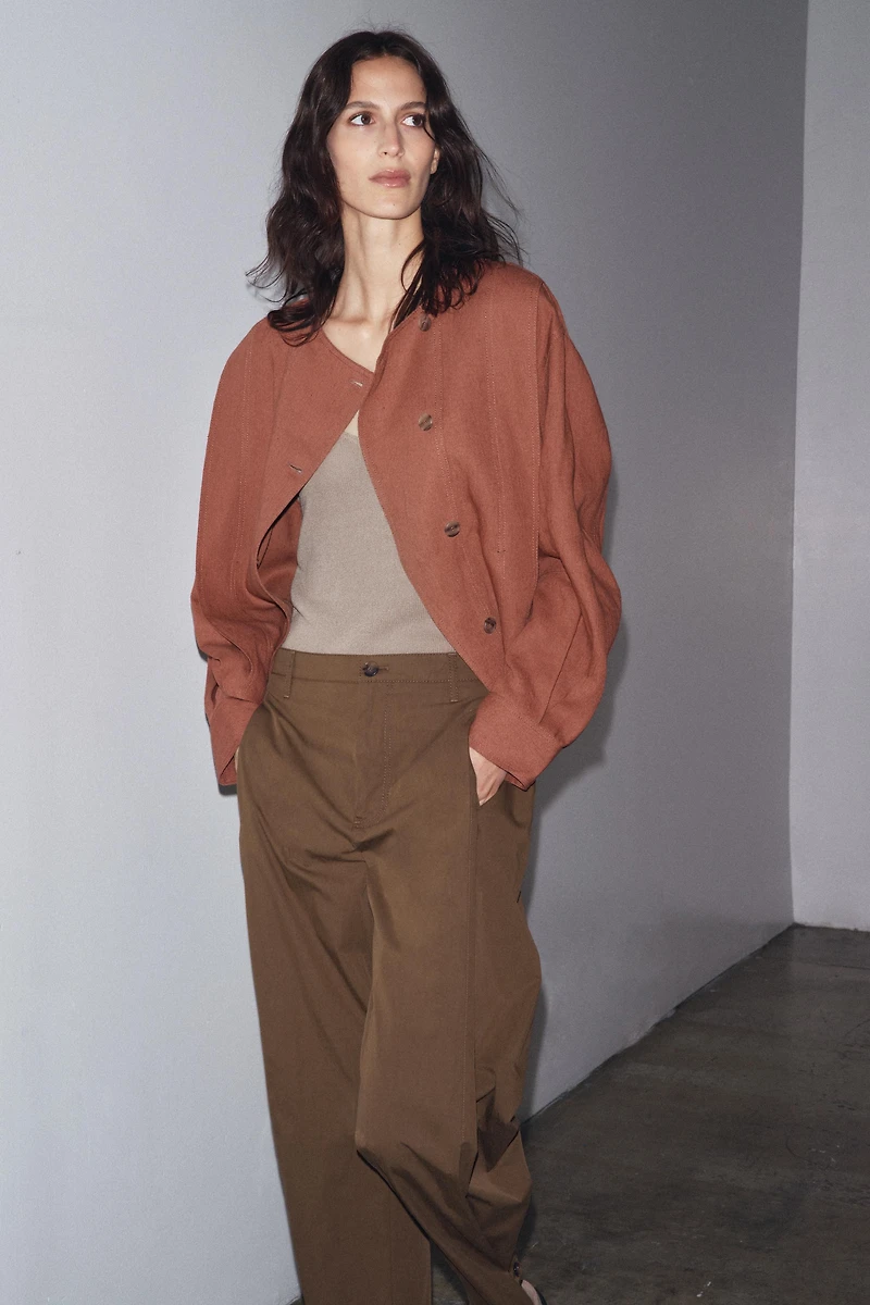ZW COLLECTION LINEN BLEND BOMBER