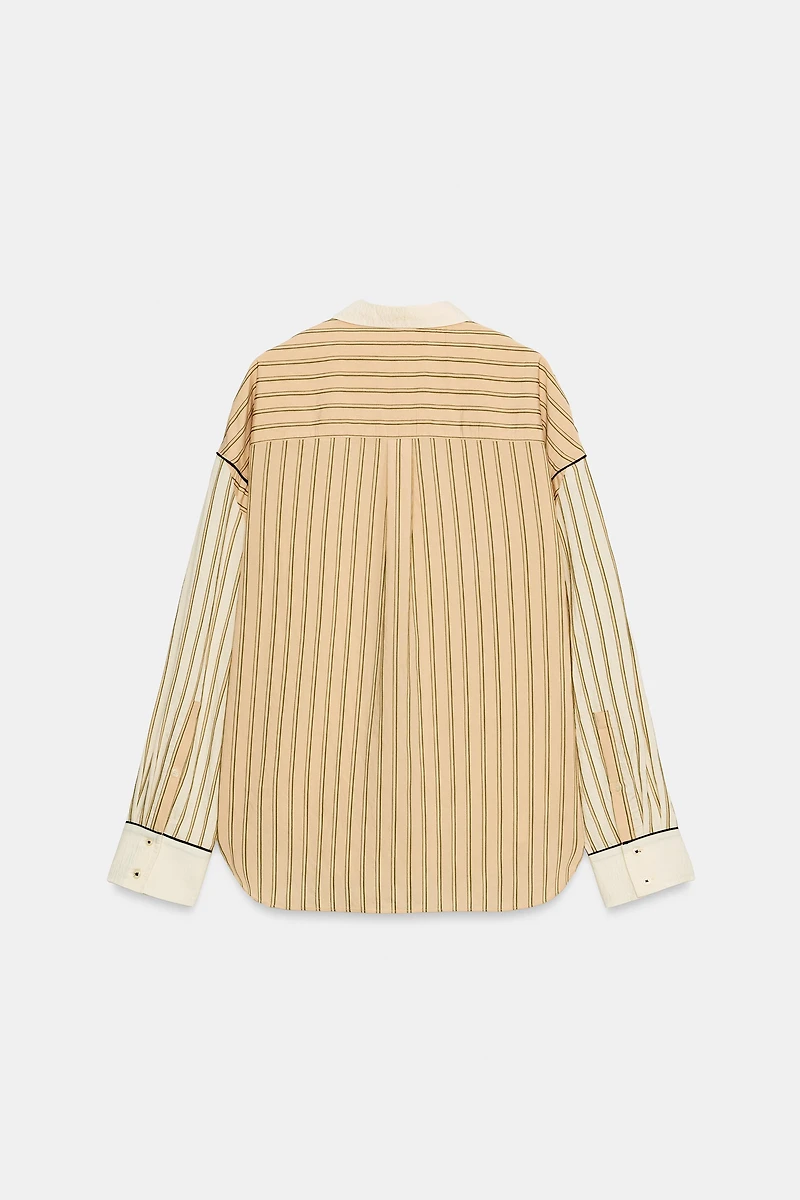 ZW COLLECTION CONTRAST STRIPE SHIRT