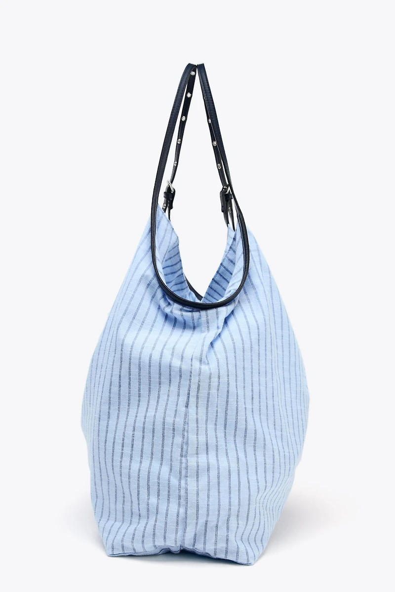 SAC SHOPPER TISSU RAYURES