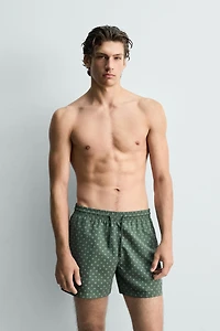 MID-LENGTH GEOMETRIC PRINT SWIMSUIT