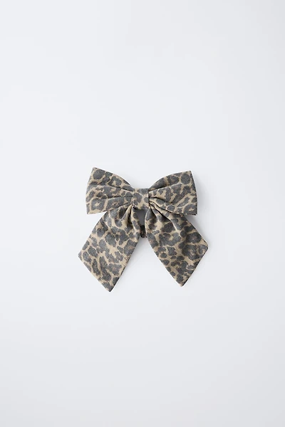 ANIMAL PRINT BOW HAIR TIE
