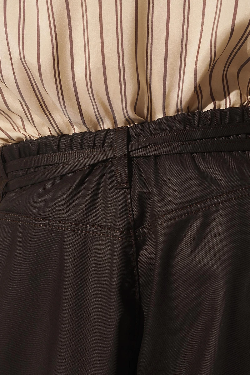 RELAXED FIT WAXED LYOCELL SHORTS
