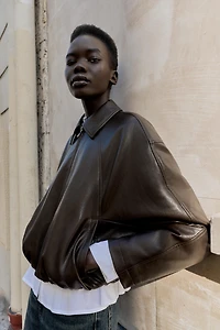 BLOUSON BOMBER MATIÈRE SYNTHÈTIQUE