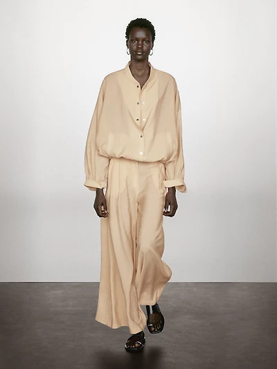 Pantalon palazzo à pinces