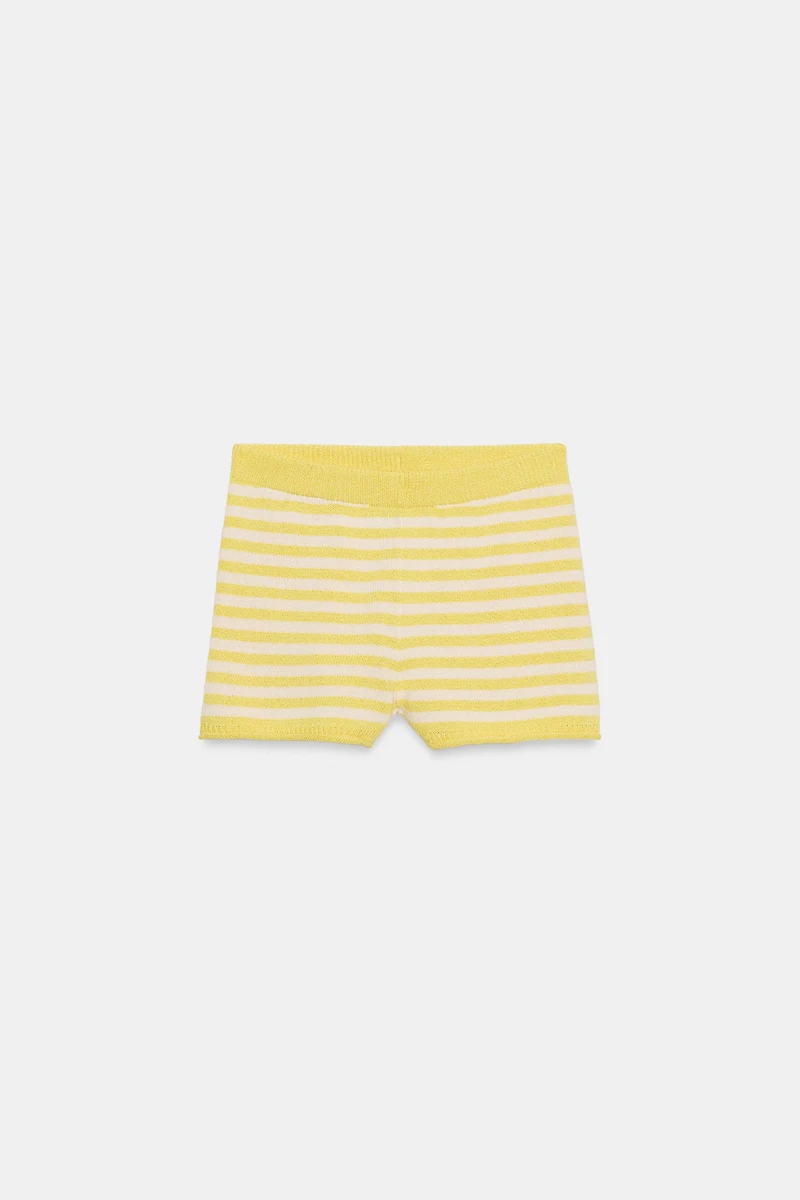 STRIPED KNIT SHORTS