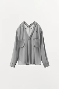 CHEMISE STYLE PYJAMA 100% VISCOSE À POCHES