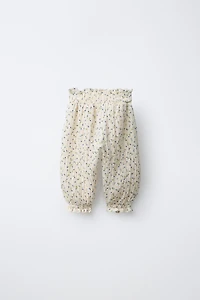 FLORAL TEXTURED BAGGY PANTS