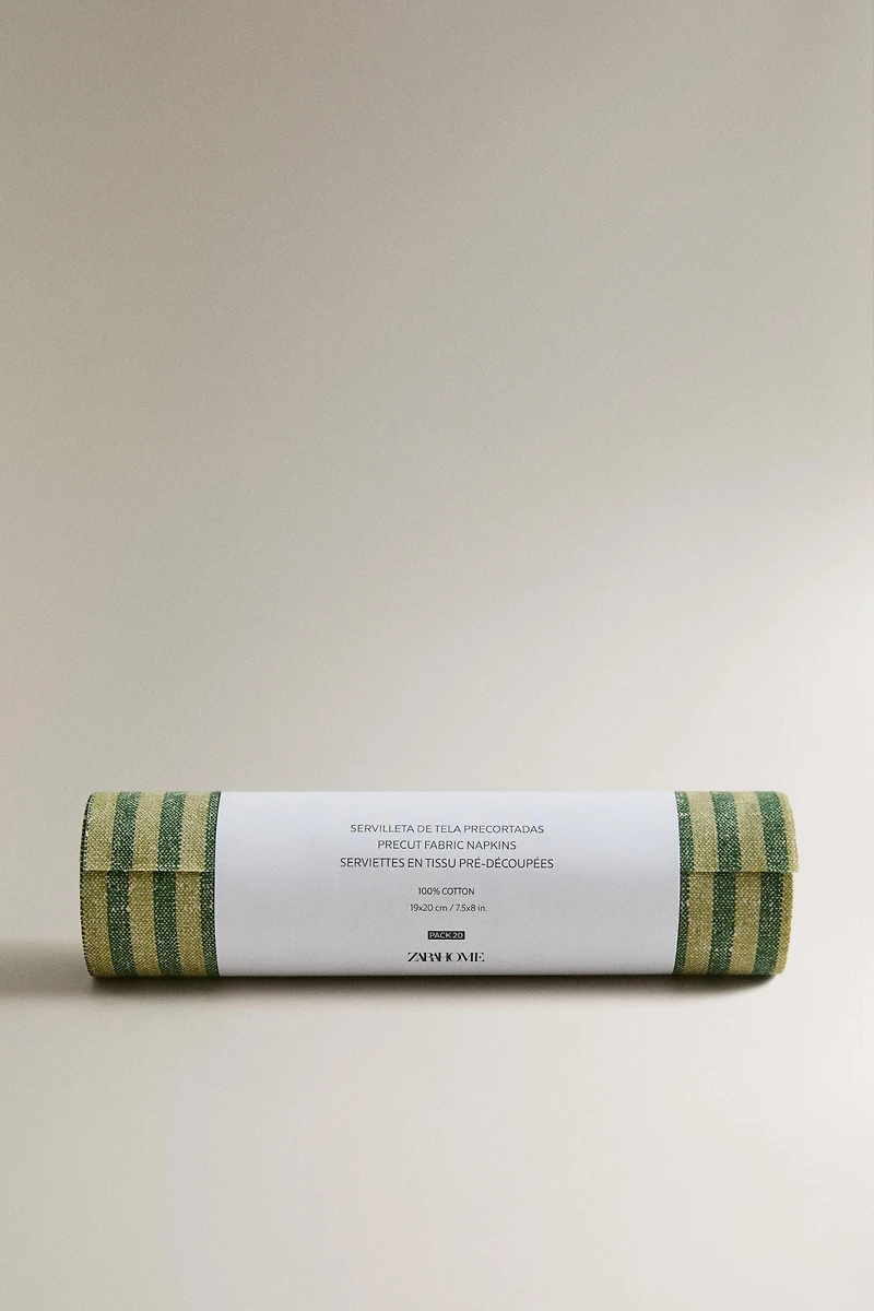 LOT DE SERVIETTES RÉUTILISABLES RAYURES (LOT DE 20)