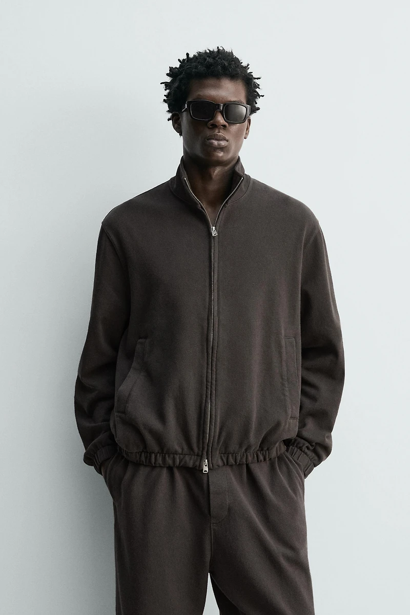 KNIT ZIP SWEATSHIRT