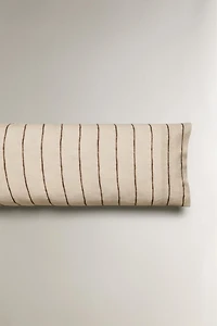 STRIPED COTTON AND LINEN PILLOWCASE