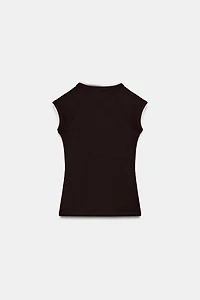 T-SHIRT EFFET DOUBLE MANCHE COURTE