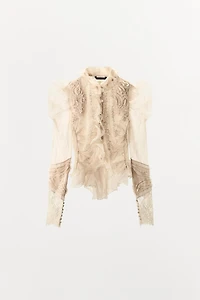 ZW COLLECTION LIMITED EDITION COMBINATION RUFFLE SHIRT