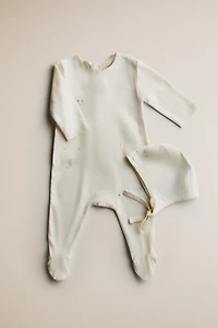 NEWBORN RABBITS AND FLOWERS SET