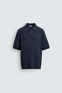 REGULAR FIT KNIT TEXTURED POLO