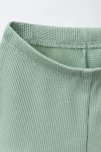 PLAIN WAFFLE T-SHIRT AND BERMUDA SET