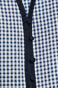GINGHAM PEPLUM BLOUSE