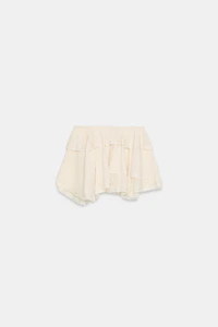LACE RUFFLED MINI SKIRT