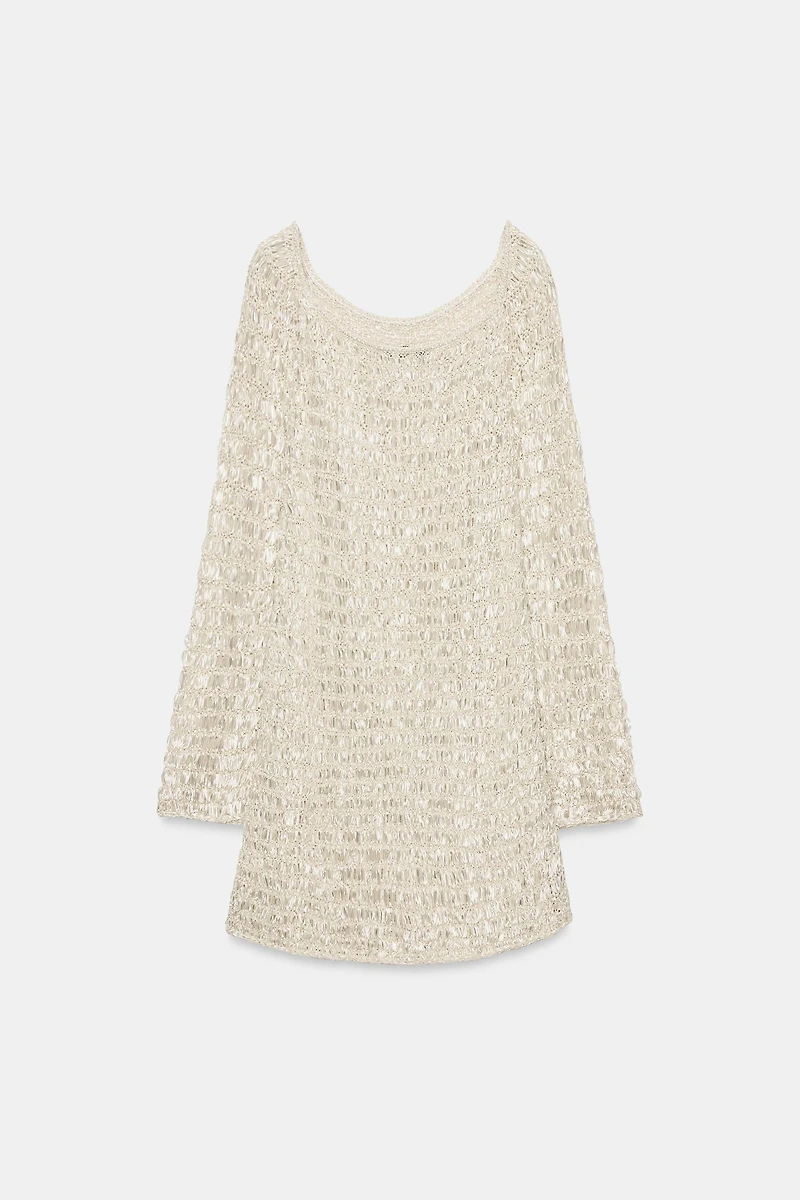BOAT NECK KNIT MINI DRESS