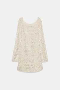 BOAT NECK KNIT MINI DRESS