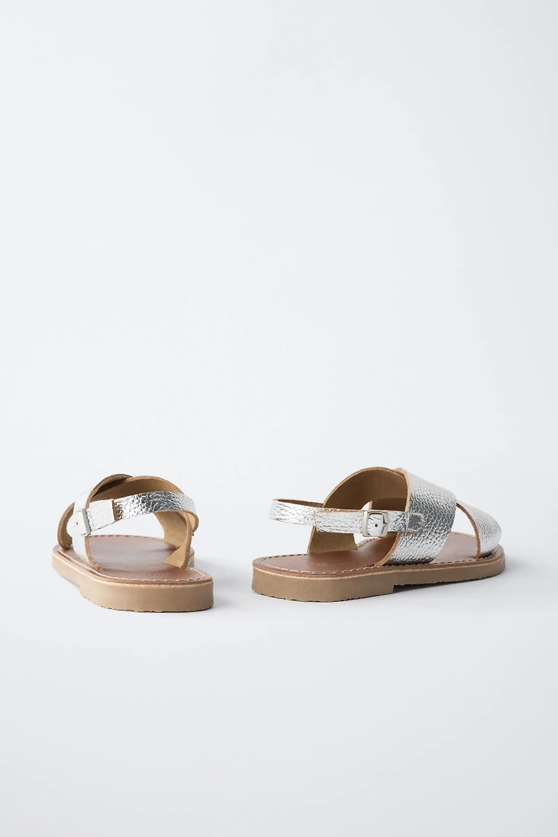 METALLIC LEATHER SANDALS