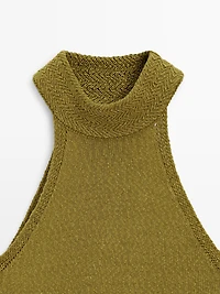 Textured knit halterneck top