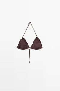 Haut de bikini volanté brillant
