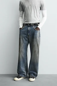 VINTAGE EFFECT BAGGY FIT JEANS