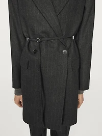 Long striped wool blend blazer