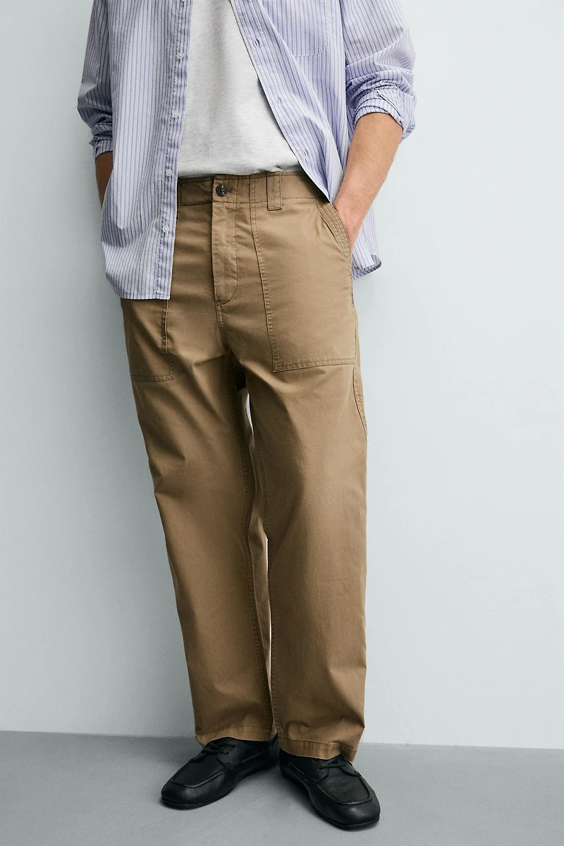 WASHED STRAIGHT FIT PANTS