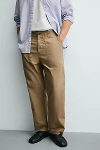 WASHED STRAIGHT FIT PANTS
