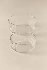 RAISED WAVY DESIGN GLASS BOWL