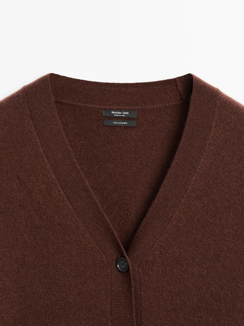 Cardigan oversize col en V 100 % cachemire