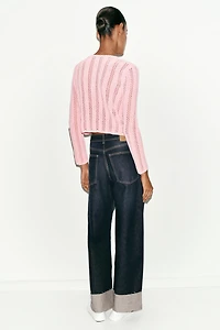 POINTELLE KNIT CARDIGAN