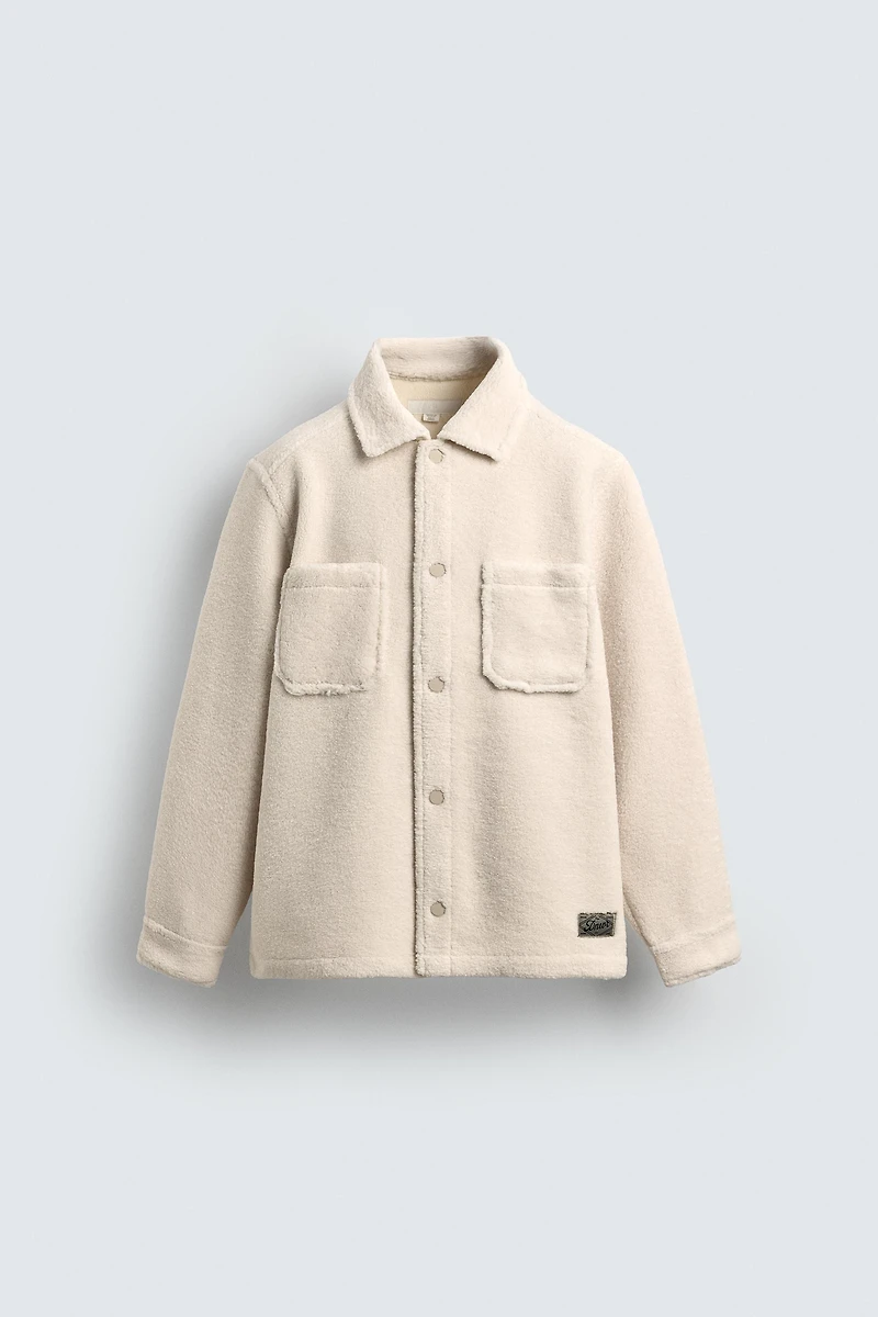FAUX FUR EFFECT OVERSHIRT WITH POCKETS