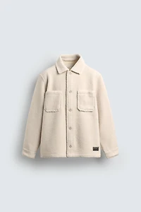 FAUX FUR EFFECT OVERSHIRT WITH POCKETS