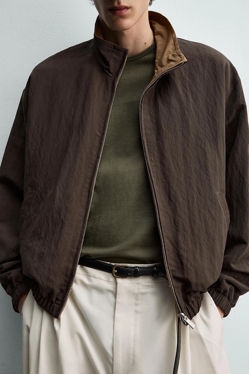 REVERSIBLE FLOWY BOMBER JACKET