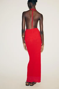 TEXTURED LONG SKIRT