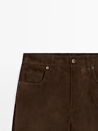 Pantalon en cuir finition daim