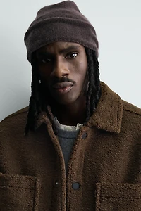 FAUX SHEARLING OVERSHIRT WITH POCKETS