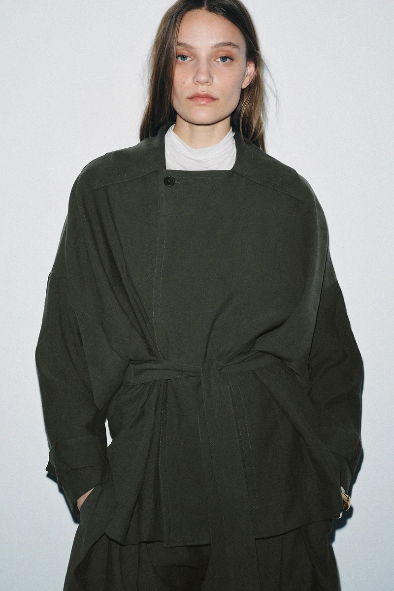 SHORT FLOWY TRENCH COAT ZW COLLECTION