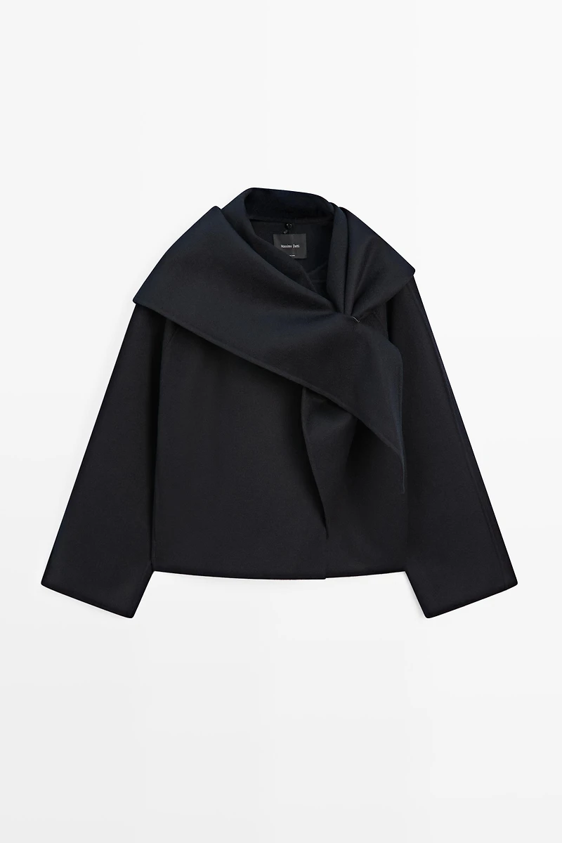 Short coat with scarf detail