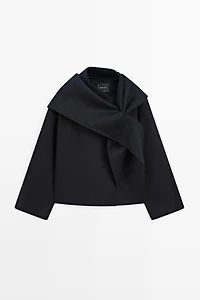 Short coat with scarf detail