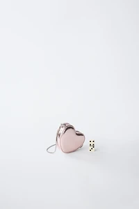 METALLIC HEART CROSSBODY BAG
