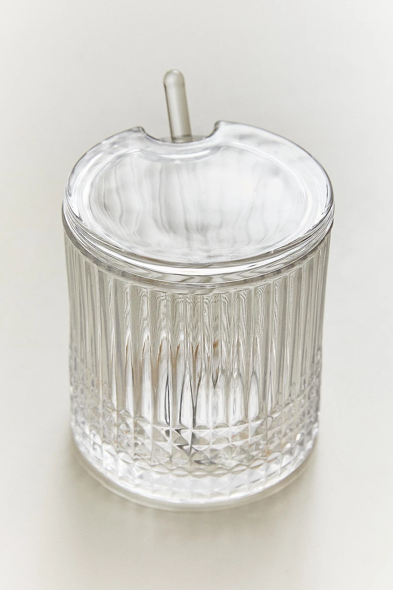 SUCRIER VERRE RELIEF GÉOMÉTRIQUE