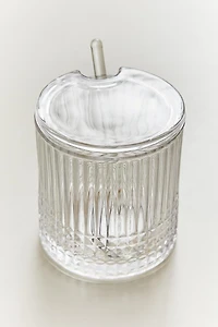 SUCRIER VERRE RELIEF GÉOMÉTRIQUE