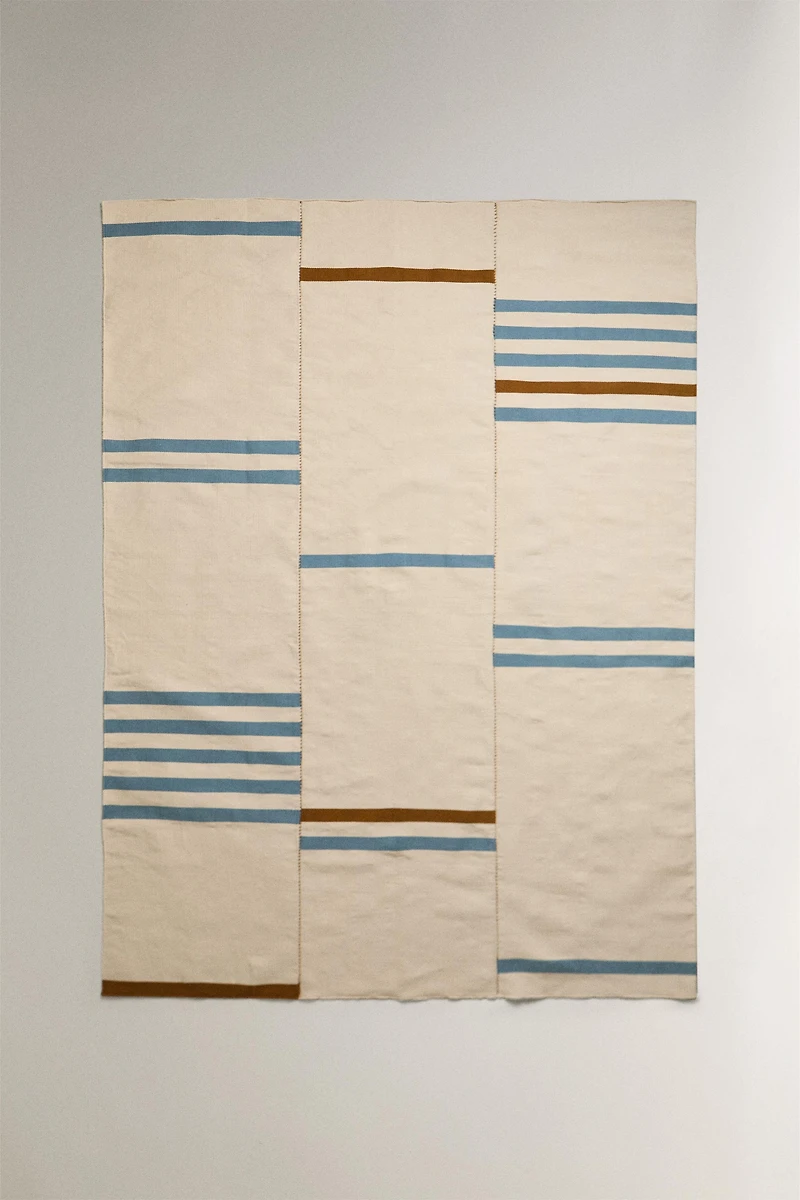 TAPIS COTON BANDES RAYURES