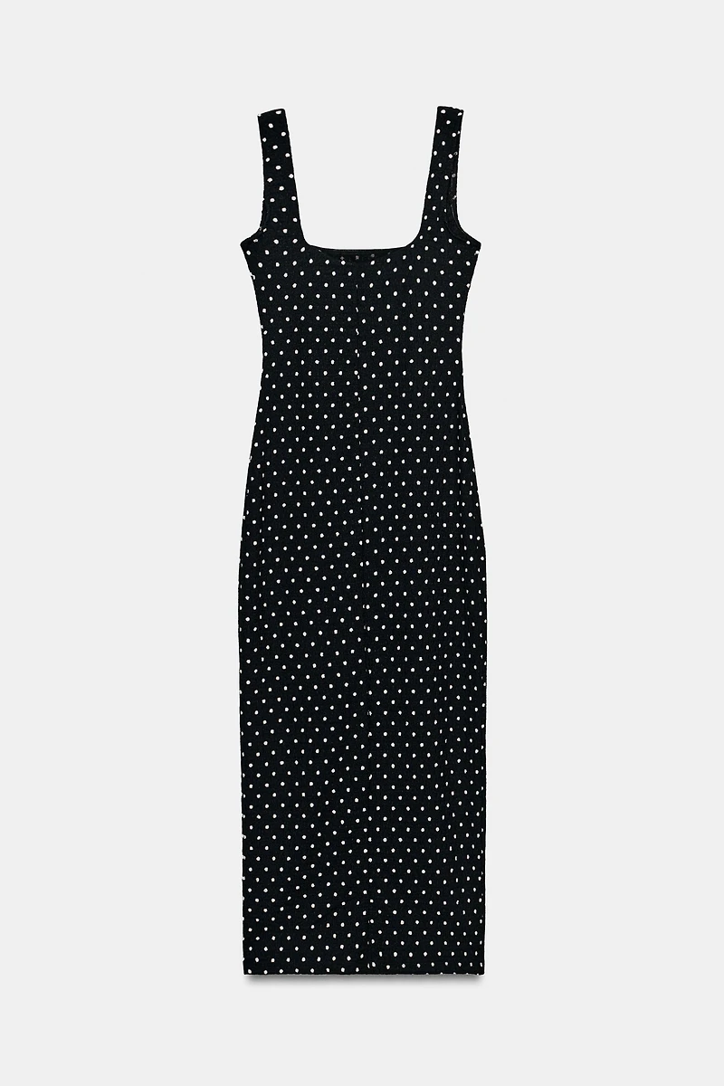 TEXTURED MIDI DRESS