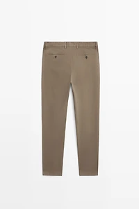 Slim-fit micro-textured trousers