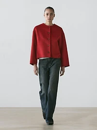 Veste coutures en laine mélangée