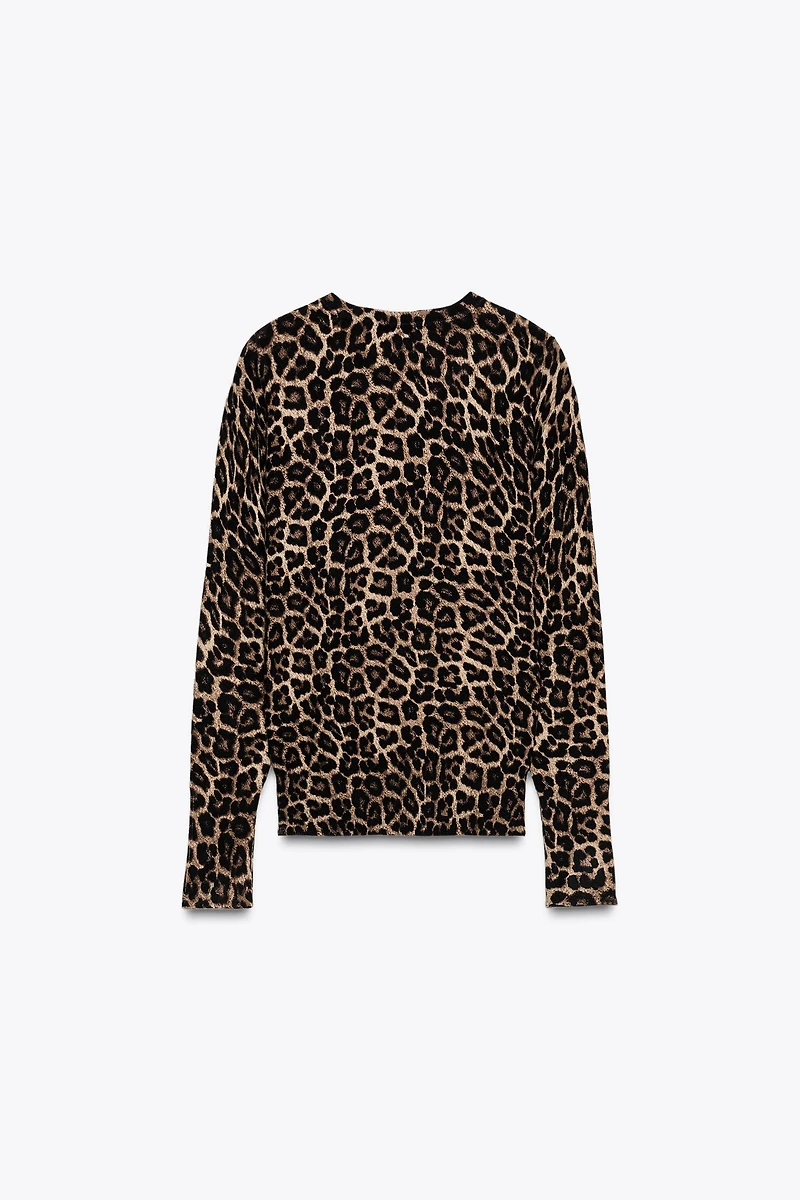 PULL EN MAILLE IMPRIMÉ ANIMAL